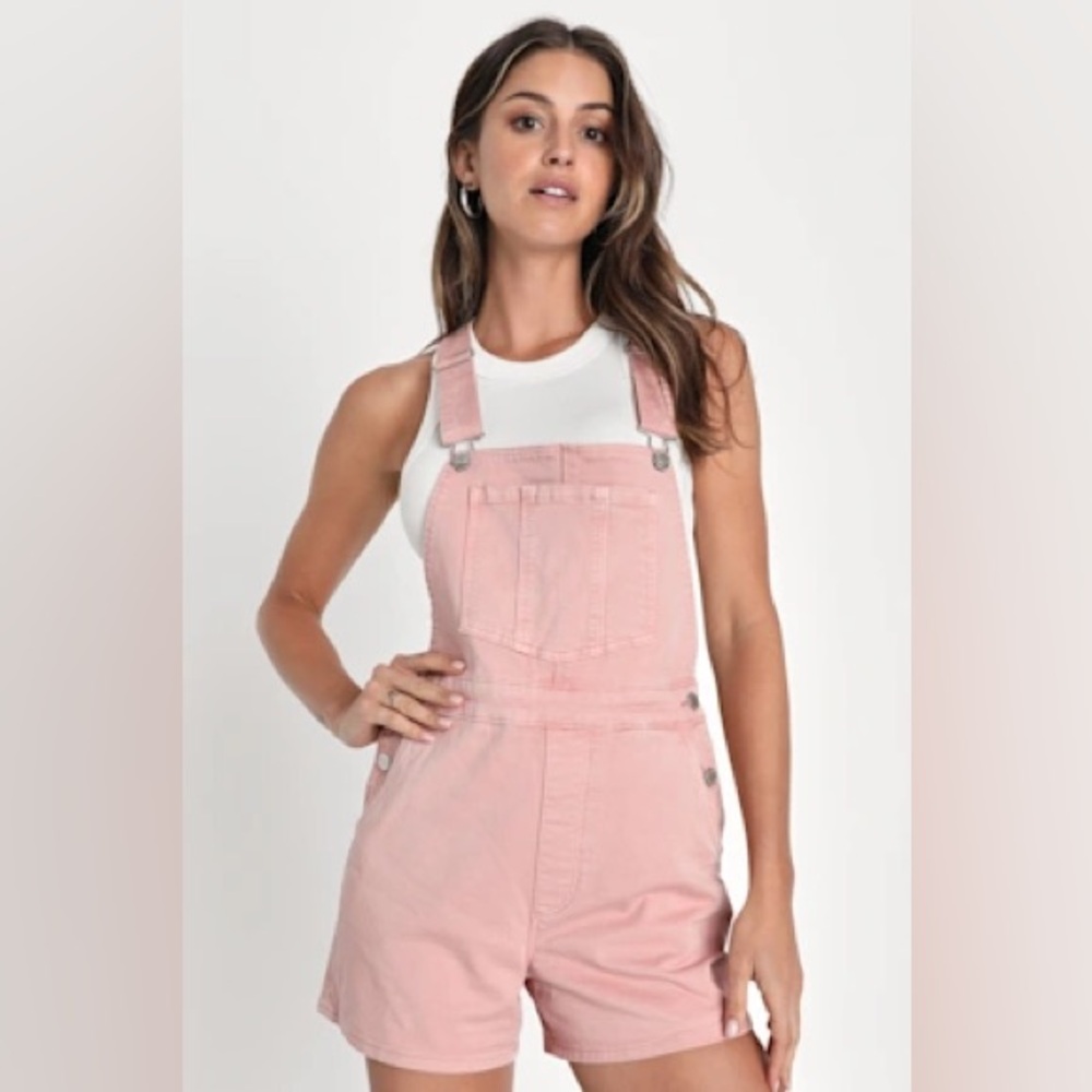 ROLLA’S Pink Denim Shortalls Small‎